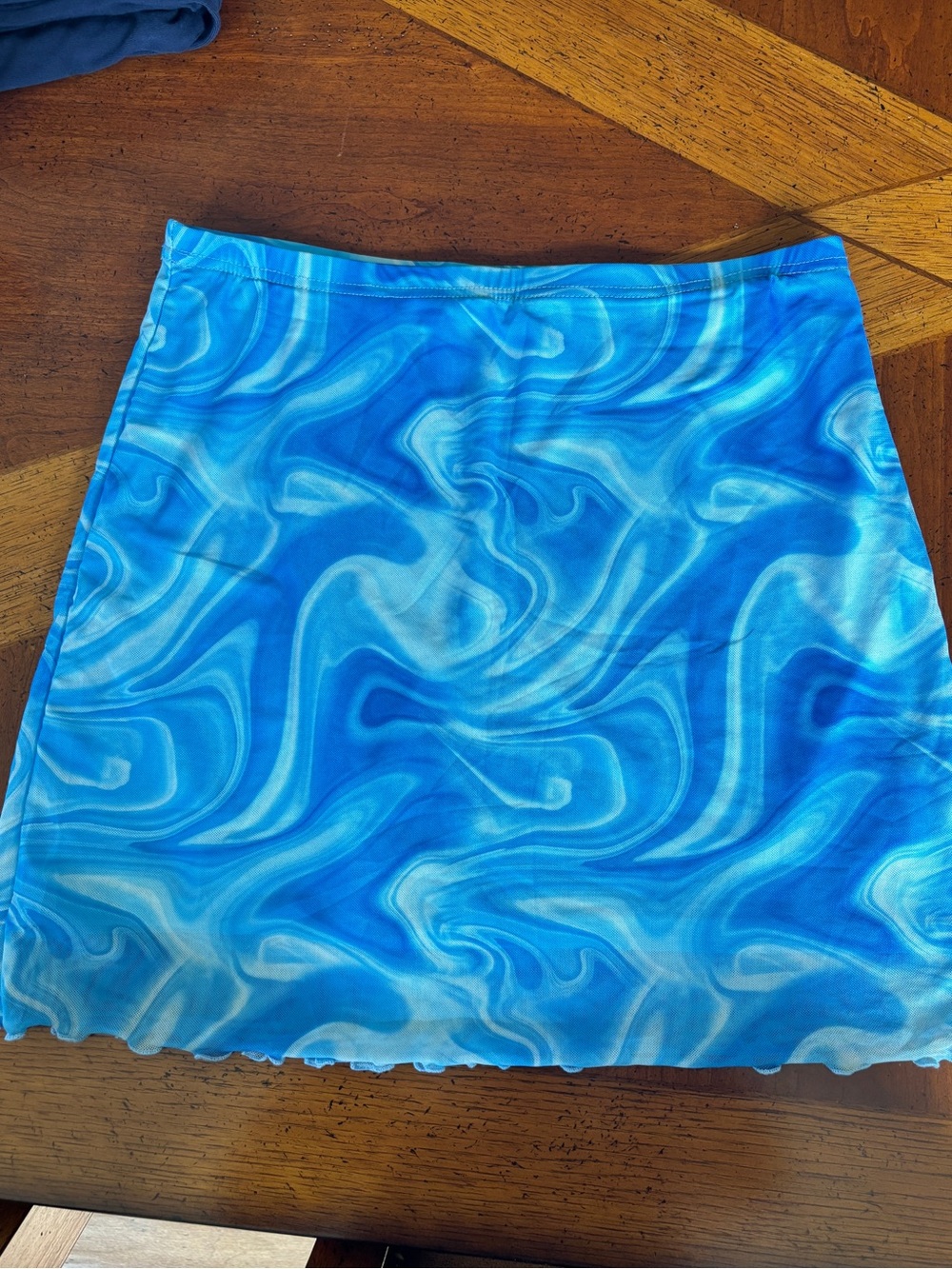 Blue Marble Swirl Mini Skirt